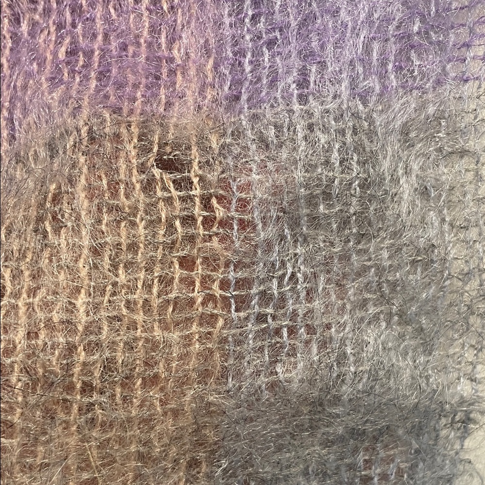 Vintage Mohair Argyle Rectangular Plaid Multicolo… - image 3